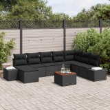 Cumpara ieftin Set de canapele pentru grădină 9 pcs Negru