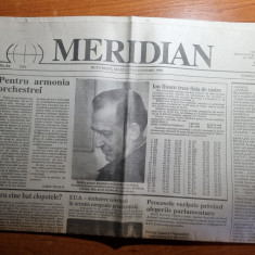 ziarul meridian 13 octombrie 1992-ion iliescu reales presedintele romaniei