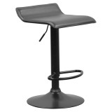 Cumpara ieftin Scaun bar metal piele ecologica neagra Baili 38x39x64-84,5 cm