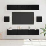 vidaXL Set Cabinet TV Altele cu depozitare cu ușă 8 pcs Stejar negru 60 x 30 x 30 cm