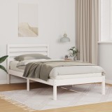 VidaXL Cadru de pat cu headboard Alb 90 x 190 cm Lemn de brad solid