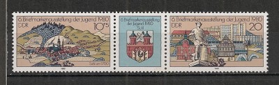 D.D.R.1980 Expozitia filatelica ptr. tineret-streif SD.470 foto