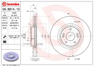 BREMBO 09.B614.10 PRIME LINE Disc frana foto