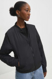 Answear Lab geaca bomber femei, culoarea negru, de tranzitie