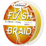 Fir textil Climax Flash Braid, galben fluo, 100m (Diametru fir: 0.35 mm)