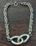 (92) BRATARA DIN ARGINT UNISEX, VINTAGE, MODEL BIZANTIN, SUPERBA, 25.57 GRAME