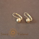 Cercei clasici cu decor biluta , Model identic vizual cu cel din aur masiv