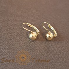 Cercei clasici cu decor biluta , Model identic vizual cu cel din aur masiv