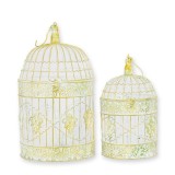 Set doua colivii rotunde din fier forjat antik white RB-12