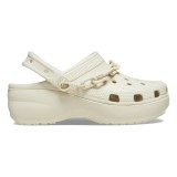 Saboți Crocs Classic Platform Chain Clog Bej - Bone