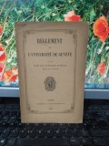 Reglement de l&#039;Universite de Geneve, Arrete du 16 juin 1874, Geneva 1874, 190