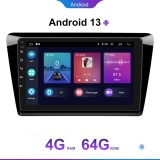 Navigatie Android Dedicata Skoda Rapid 2012-2017 2Din &ndash; Quad Core, 4GB RAM, 64GB ROM, CarPlay Wireless, Android Auto, GPS, Ecran 9" IPS, 4x45W