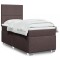 vidaXL Pat box spring cu saltea, maro &icirc;nchis, 80x200 cm, textil 3290311