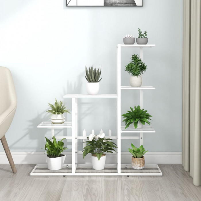 Gossi suport pentru flori, 94,5x25x88 cm, alb, metal