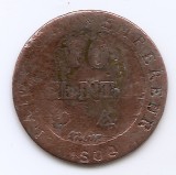 Franta 10 centimes 1808 A - Napoleon I, Billon (.200 argint) 2 g, 18 mm, KM-676.1 (1), Europa