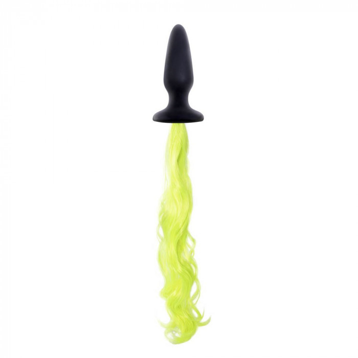 Dop anal cu coada Unicorn Tails - Yellow