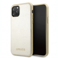 Husa Hard iPhone 11 Pro Max Gold Leather Guess foto