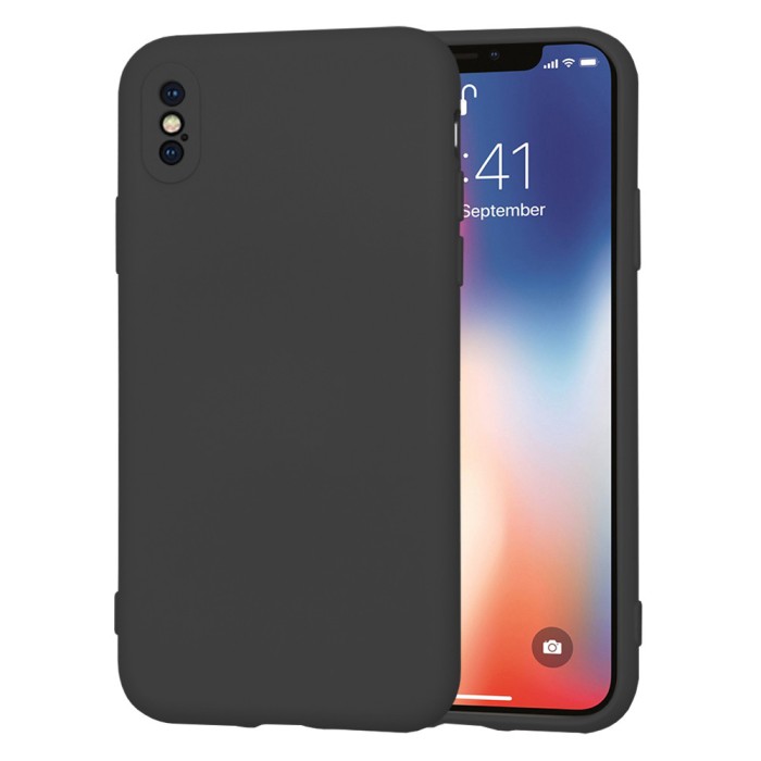 Husa silicon iPhone X, iPhone 10 Techsuit SoftFlex, negru