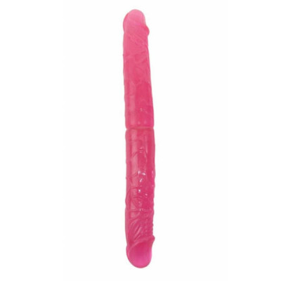 Dildo Clasic Dublu, Roz, 37.5 cm foto