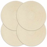 Cumpara ieftin Naproane, 4 buc., natural, 38 cm, bumbac, rotund