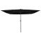 vidaXL Parasol de Grădină Negru 295 x 295 x 245 cm Poliester și oțel 42003666