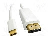 Cablu DisplayPort mufa, USB C mufa, DisplayPort 1.2, HDCP, USB 3.0, lungime 2m, {{Culoare izola&amp;#355;ie}}, QOLTEC - 50413