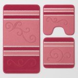 Set covorase baie 3 piese Model Liniar , Fucsia 60x100cm