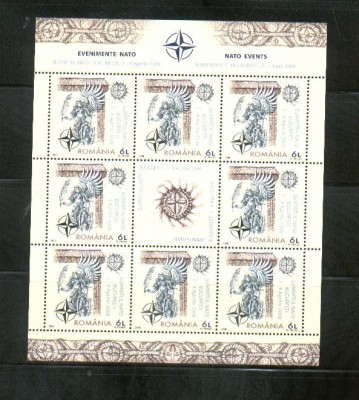 ROMANIA 2008 - SUMMITUL NATO-BUCURESTI - FOLIO ARGINT, MNH - LP 1798a foto