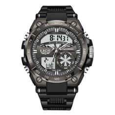 Ceas Bărbați Lige 8971 Negru &ndash; Design Military, Funcții Multiple, Cronograf, Rezistent la Apă 5ATM