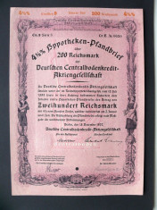 Titlu De Stat Obligatiune Germania-1937-200-Reichsmark foto