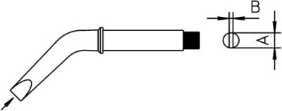 CT5AX7 L&amp;Ouml;TSPITZE 1,6MM WELLER FLACHFORM GEBOGEN 45&amp;deg; T0054210799 WELLER foto