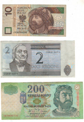 SV * Lot bancnote RUSIA + BELARUS + UNGARIA + POLONIA + ESTONIA * F / VF foto
