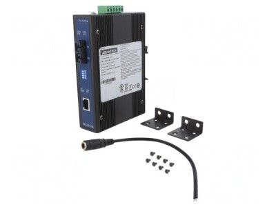 Convertor Media Ethernet/Fibră Optică Multimod 12-48VDC IP30 foto
