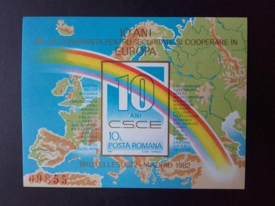 1982 - CSCE - colita nedantelata - hartie fluorescenta LP1060 foto