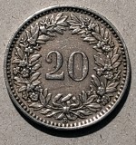 Moneda 20 rappen Elvetia - 1953, Europa