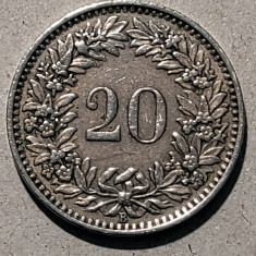Moneda 20 rappen Elvetia - 1953