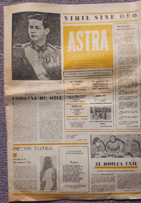 Revista Astra, revista de cultura, nr 5, mai 1990, 16 pag