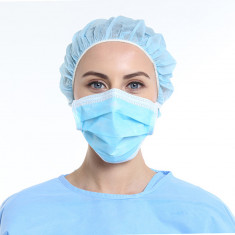 Masca faciala medicala chirurgicala pentru adulti cu 3 straturi de protectie, set 50 buc, EN14683 tip I, eficienta 95% foto