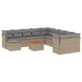 Cumpara ieftin Patio Sofa Set 11-Locuri Amestec de bej si gri deschis