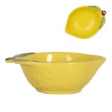 Cumpara ieftin Bol ceramica galbena verde Lamaie 12x9x4 cm, 100 ml