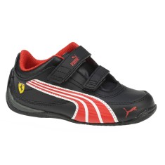 Pantofi sport copii Puma Ferrari Drift Cat 4 L SF NM V, black-rosso corsa-white, 19