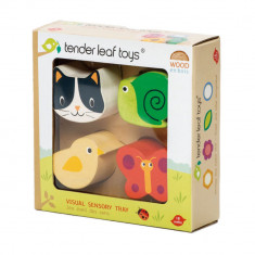 Tabla senzoriala din lemn premium, Tender Leaf Toys, Efecte tactile, 5 piese