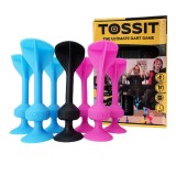 Joc de darts cu ventuze, Tossit, 7 buc, Roz-Bleu