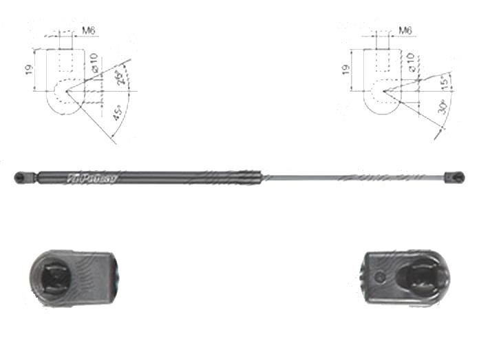 Amortizor capota spate, echilibror haion Opel Adam, 04.2013-, Stanga = Dreapta, Lungime, Cursa, Forta: 600 mm, 236 mm, 255 N, Hatchback