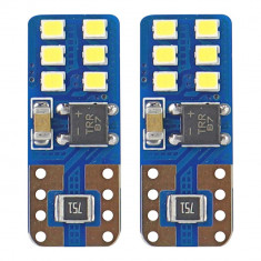 Led Canbus 12smd Ultrabright 2016 T10e (w5w) Alb 12v/24v Amio 01638