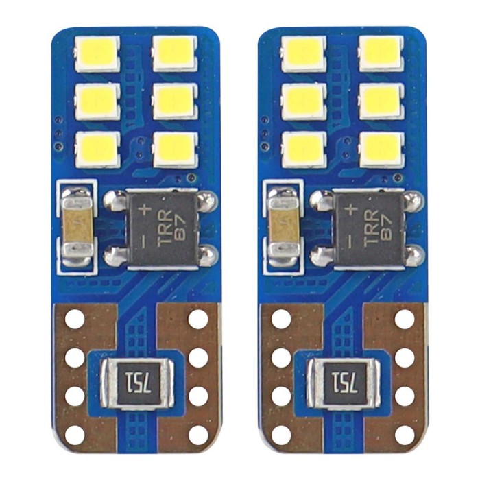 Bec de pozitie tip LED Canbus T10 W2.1x9.5 W5W, 12-24V 2W, 12SMD , culoare alb , Vertex, set 2 buc