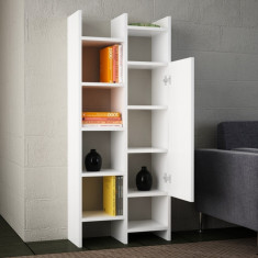 Biblioteca Wooden Art, Adaline White, 55.2x130x25 cm