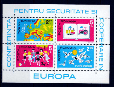 RO 1975 LP 891 ,&amp;quot;Conferinta Securitate si coop in Europa &amp;quot; , colita 124 , MNH foto