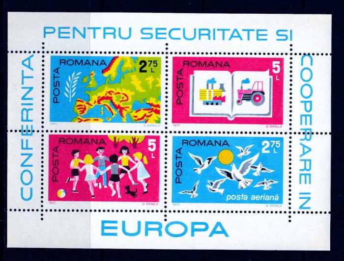 RO 1975 LP 891 ,&quot;Conferinta Securitate si coop in Europa &quot; , colita 124 , MNH