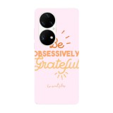 Husa compatibila cu Huawei P50 Pro model Be obsessively grateful, Silicon, TPU, Viceversa, Transparent, Carcasa